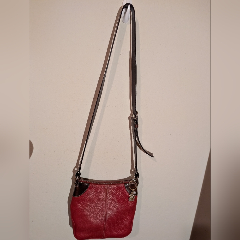 Dooney & Bourke Red Leather Shoulder Crossbody Bag In Good Preowned Condition! - Picture 3 of 12